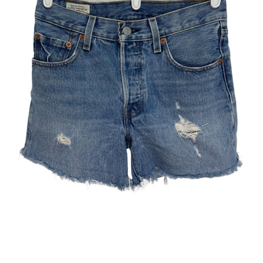0972 Levi's Premium Cut-Off Fringe Denim Shorts